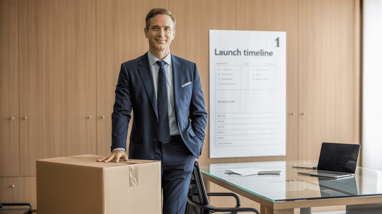 Independent financial advisor preparing for a transition with organized materials in a modern office, representing who Continuity helps.