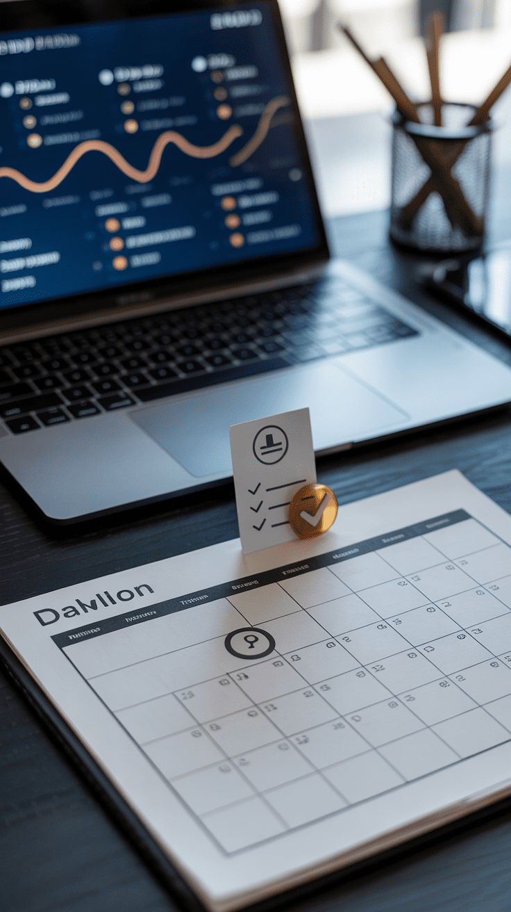 Retirement distribution tracker with calendar and checklist illustrating what advisors need to watch for RMDs during an advisor transition.